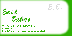 emil babas business card