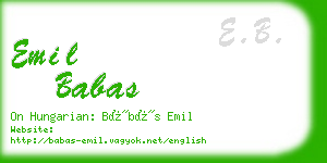 emil babas business card